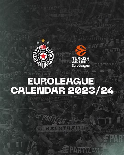 partizan euroleague calendar